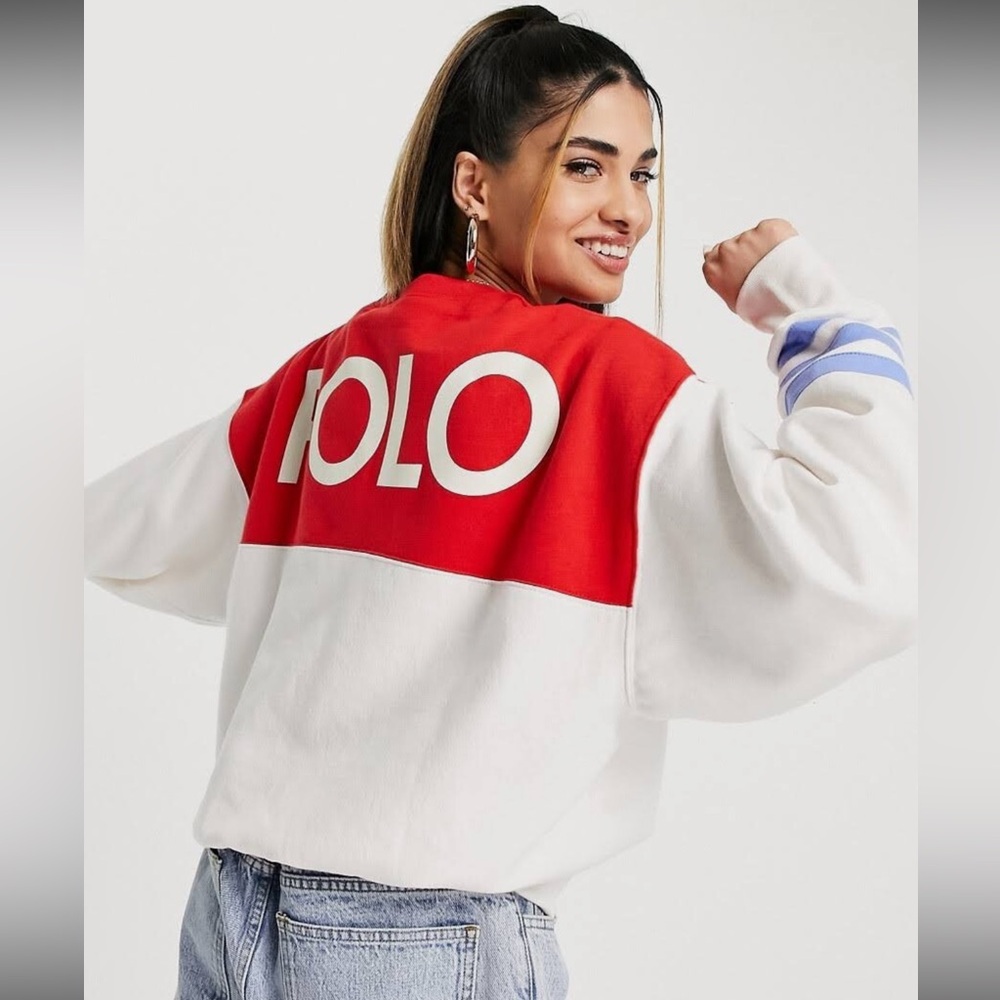 NEW❤️💙 Ralph Lauren POLO Varsity COLORBLOCK Sweatshirt XXL